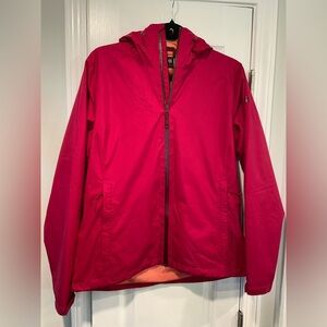 Mountain Hardwear Size M Pink Waterproof Windproof Full Zip Outdoor Hood Jacket